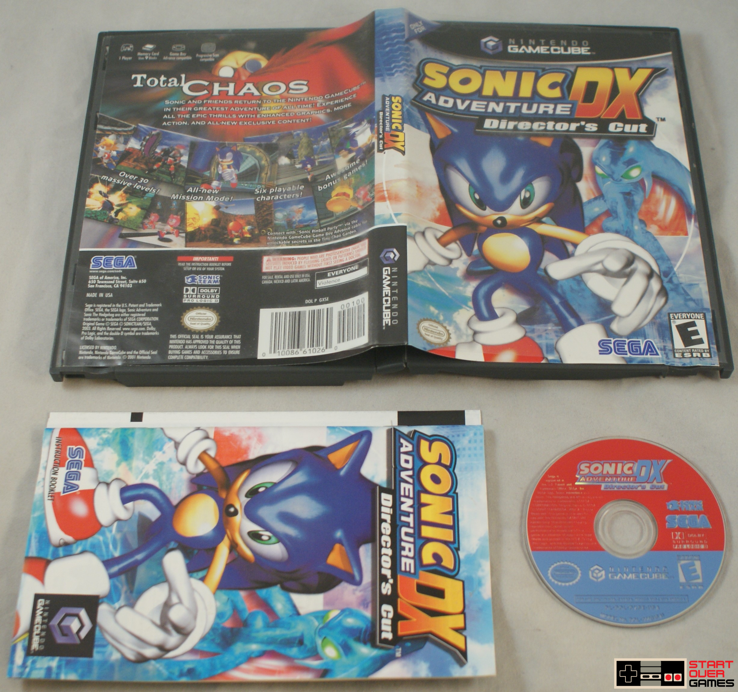 sonic adventure dx start over games